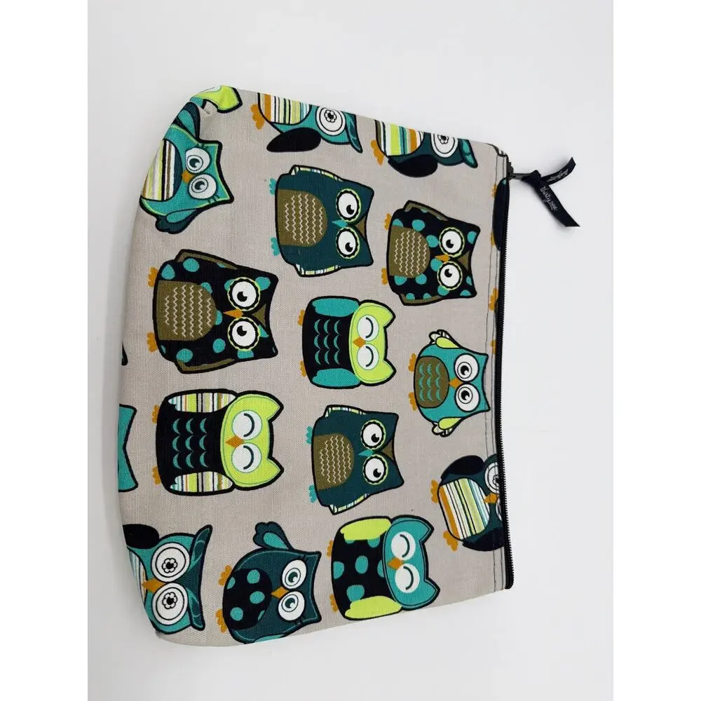 Thirty One Owl Pattern Zipper Pouch 12x9